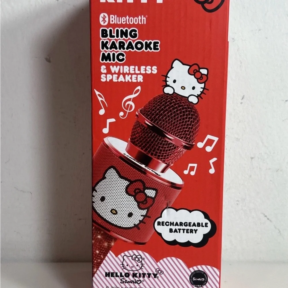 Hello Kitty Bluetooth Karaoke Mic & Wireless Earbuds Bundle Sanrio NEW